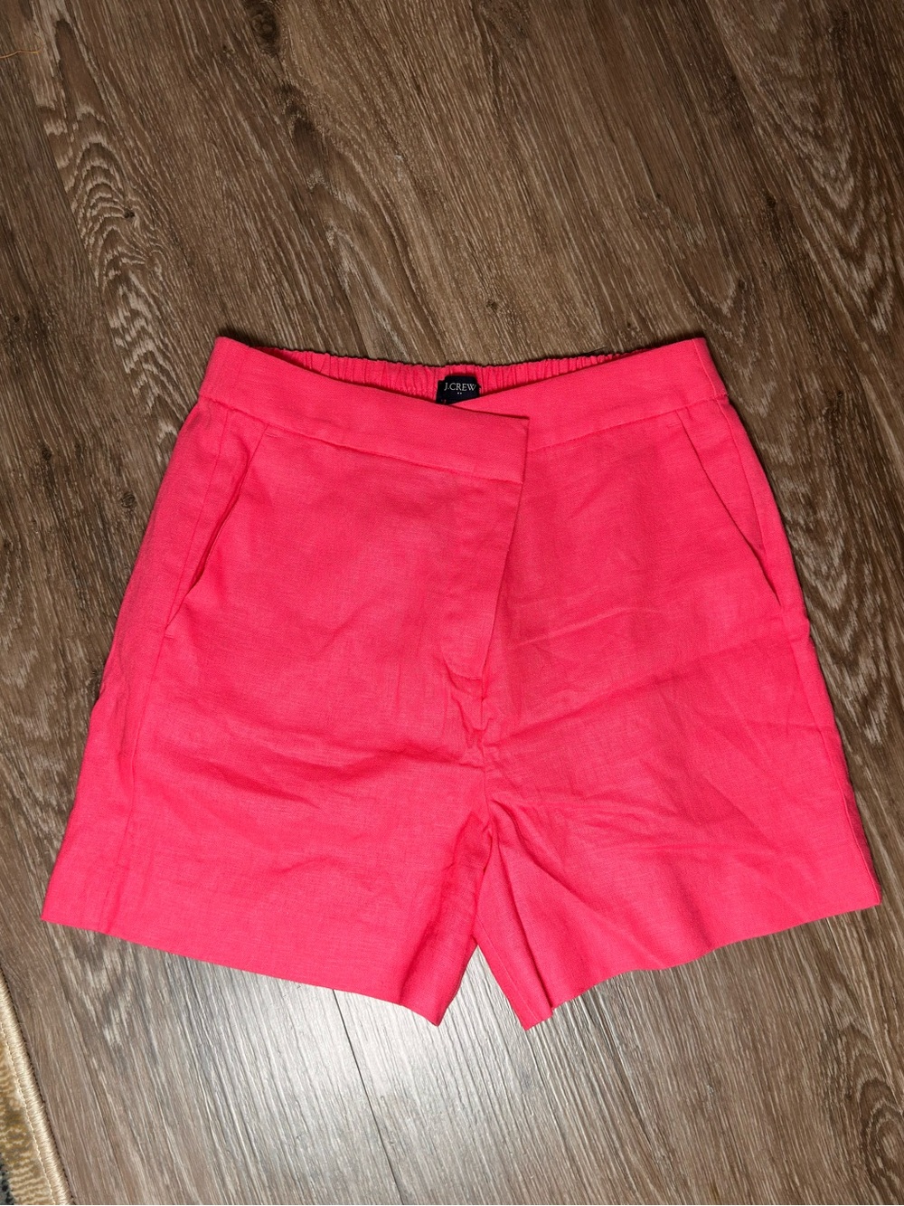 J. Crew Women's Hot Pink High-Rise Linen Blend Shorts / BNWT